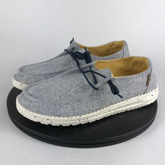 Hey Dude Wendy Gray/Blue/White Comfort Slip On Shoes Women’s Size 9 - Picture 1 of 12